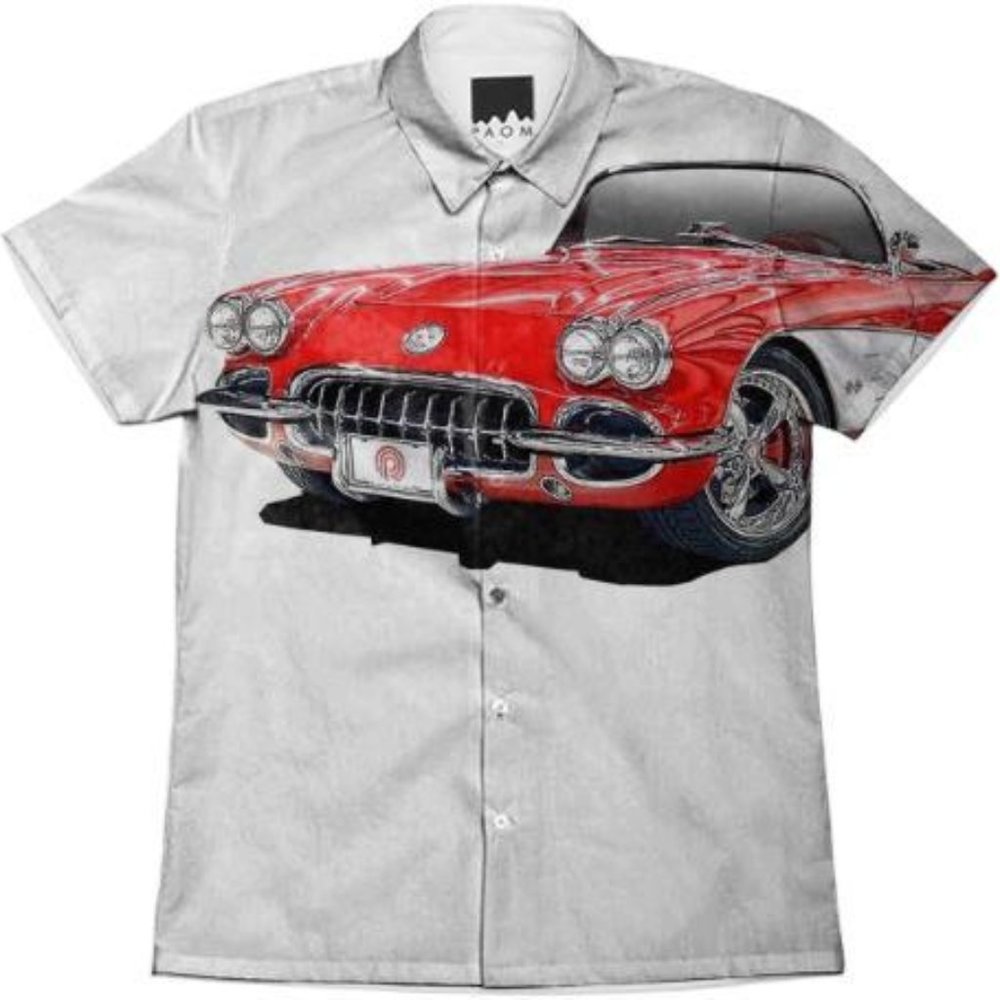 Red Corvette Button-Down